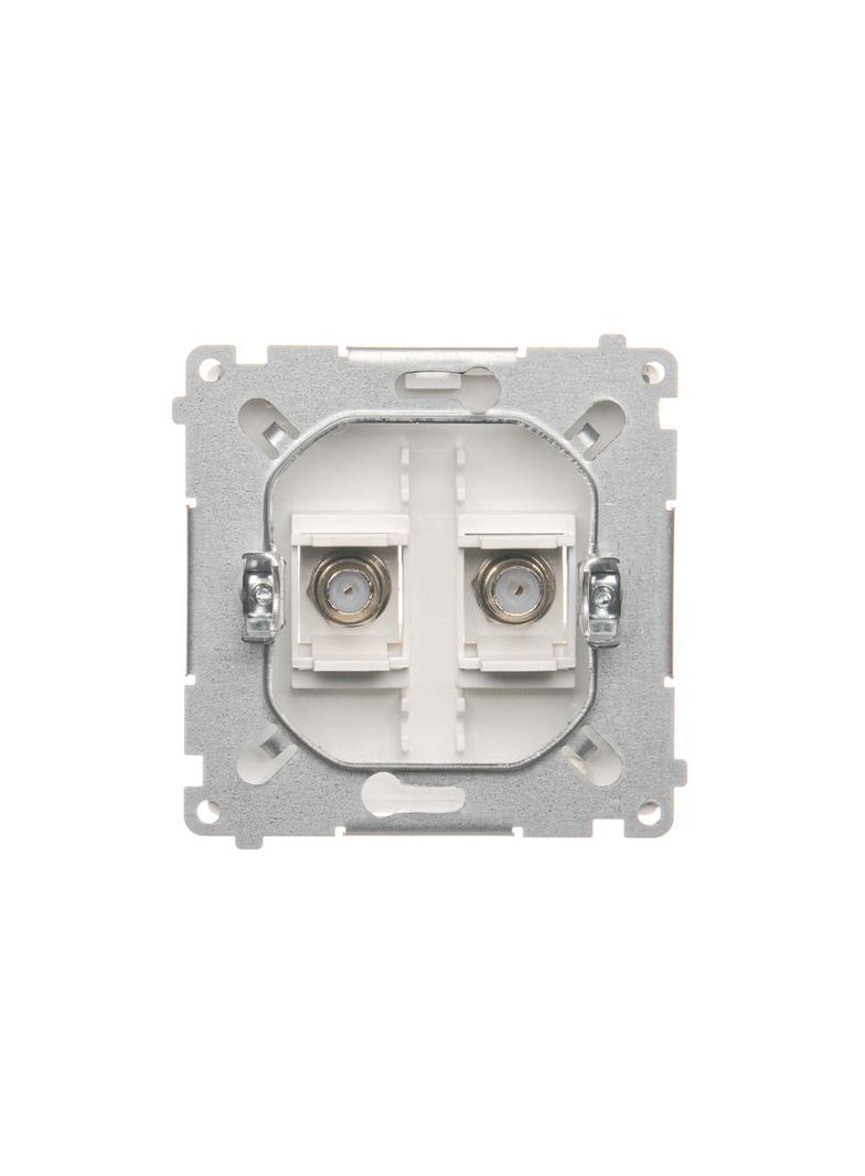 Simon Basic Gniazdo antenowe typu F podwójne biały