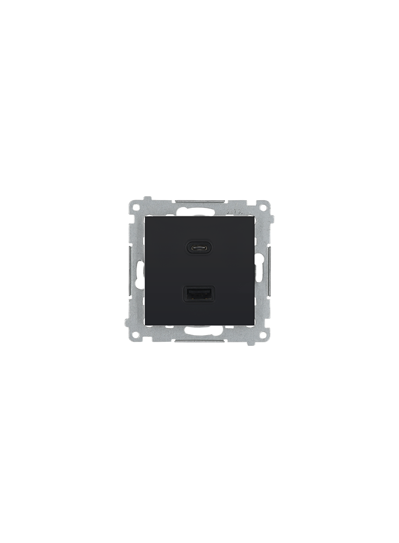 Simon 54 Ładowarka USB C+A 30W 230V czarny mat DEC2CAQ.01/49 KONTAKT