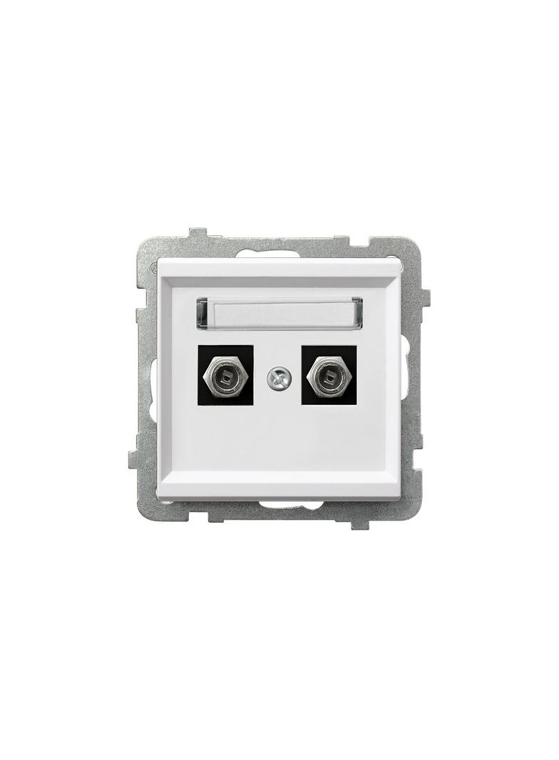 SONATA BIAŁY MAT Gniazdo antenowe typu F podwójne