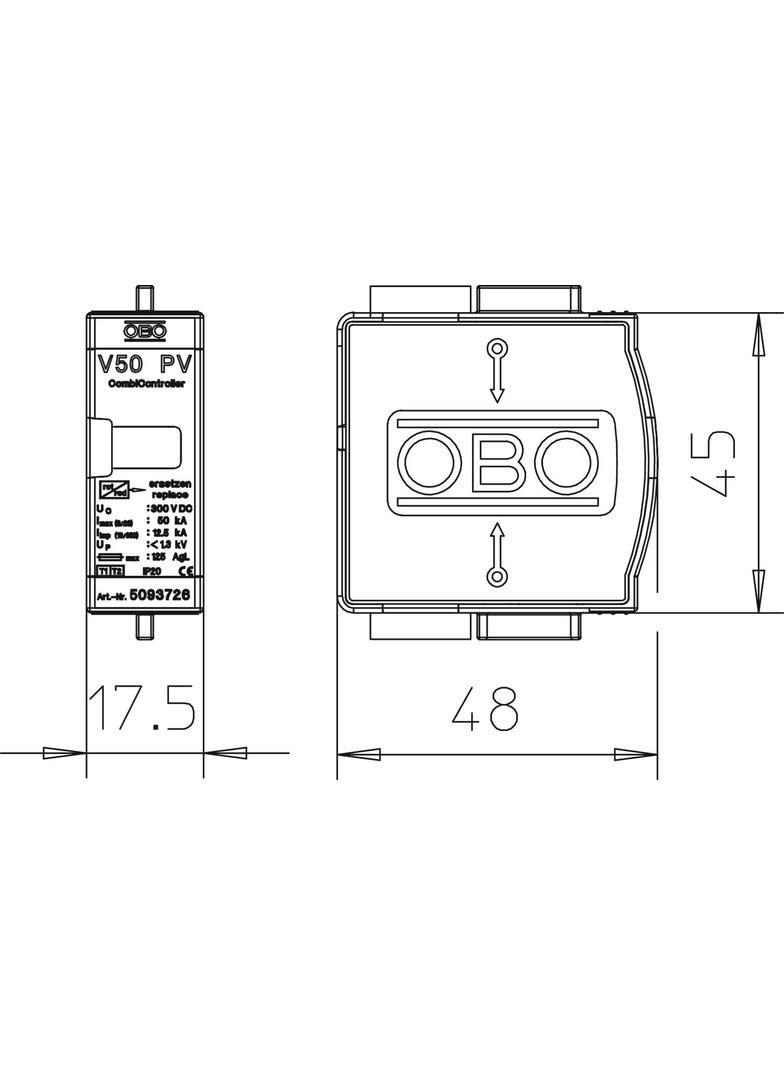 V50-B+C 0-300PV, OGRANICZNIK PRZEPIĘĆ