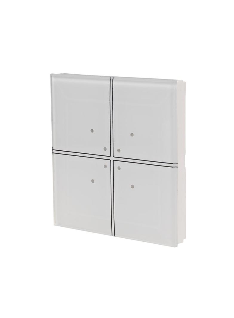 Szklany przycisk dotykowy do instalacji tradycyjnych 230V z odbiornikami o małej mocy biały GS4-AC-T-W F&F