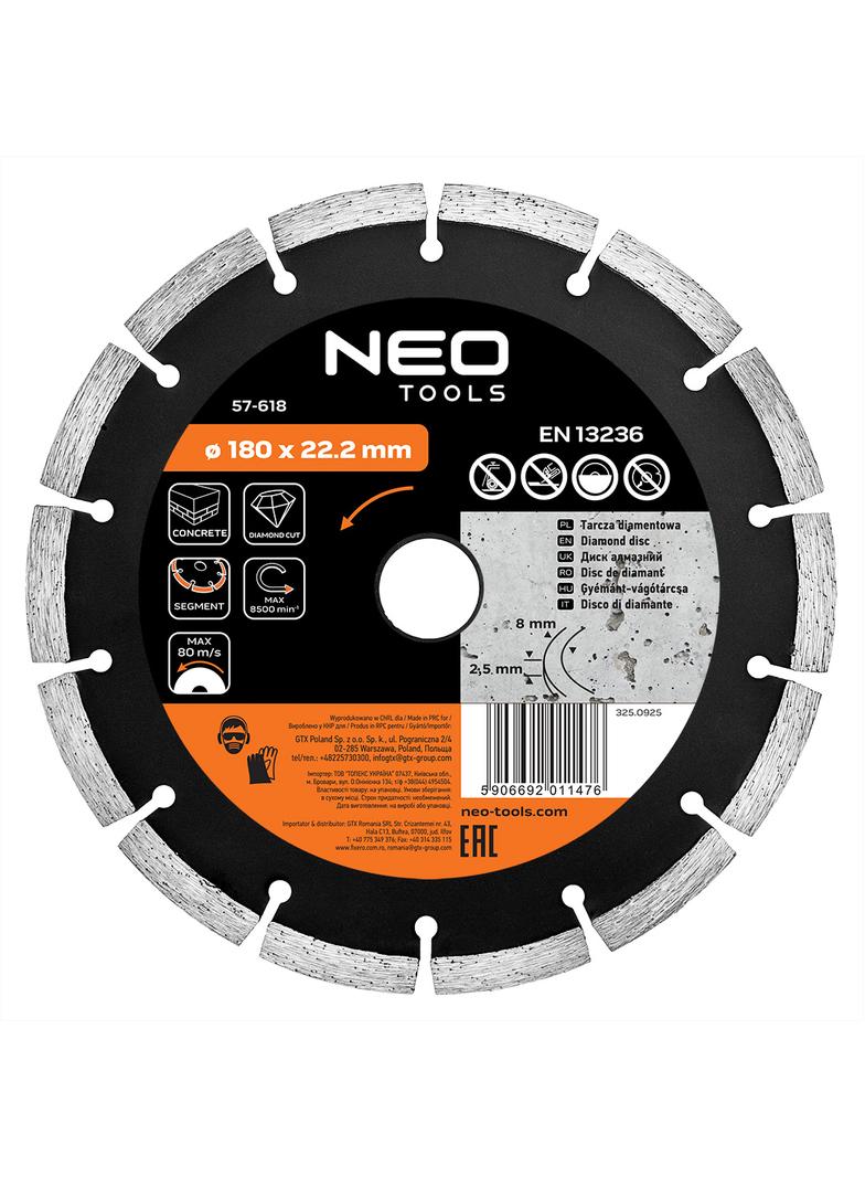 Tarcza diamentowa 180 x 22.2 mm, segmentowa