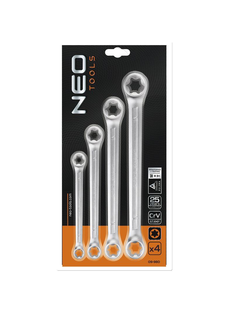 Klucze oczkowe Torx T6-T24, zestaw 4 szt.