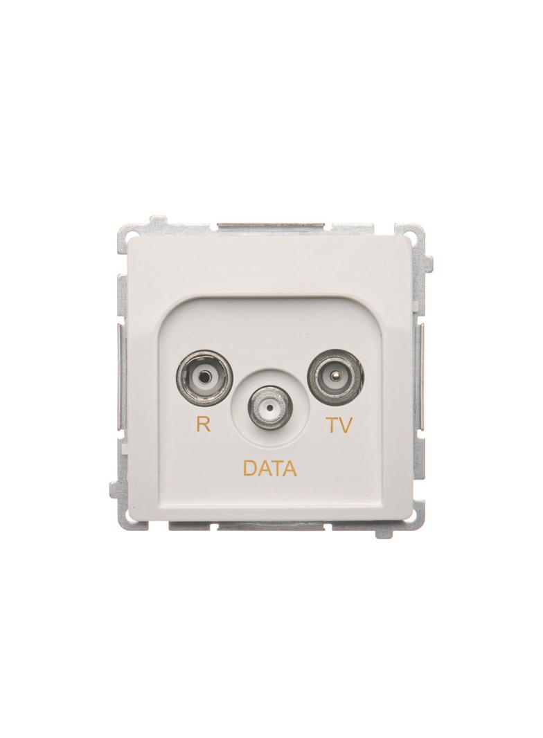 Simon Basic Gniazdo antenowe R-TV-DATA 1x wejście: 5–862 MHz biały