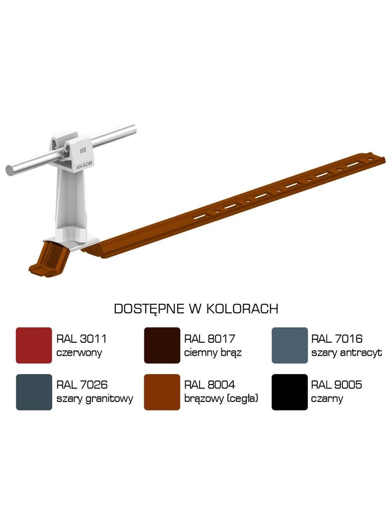 AN-20KP/LA/S-N Uchw.dach.uniw.Z-zatrz. L=42cm,H=7cm /LA/ szary