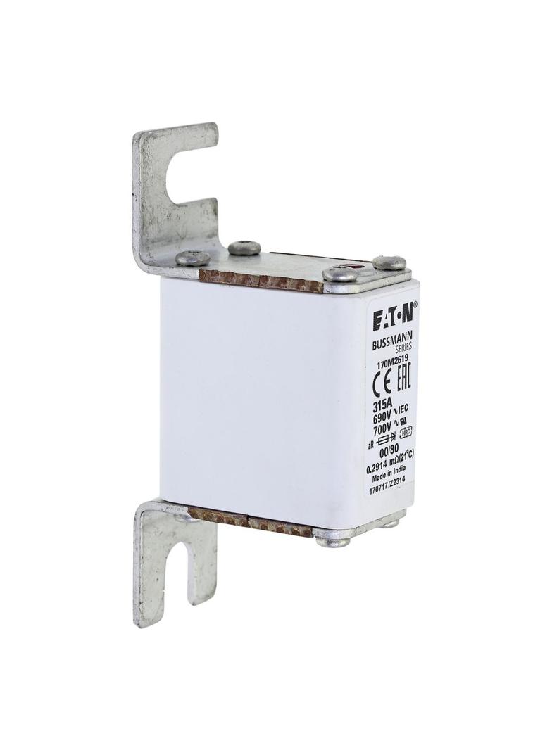 315A 690V aR 00/80 SQ. BODY IND. FUSE Wkładka szybka 315A AC 690V DIN 00 30x51x100 mm aR, 170M2619 E
