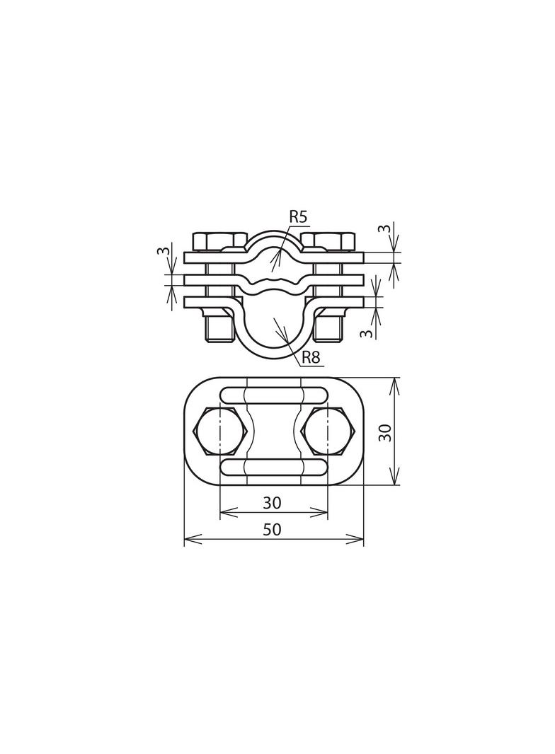 Zacisk probierczy z przekładką, drut 7-10/16 mm, St/tZn