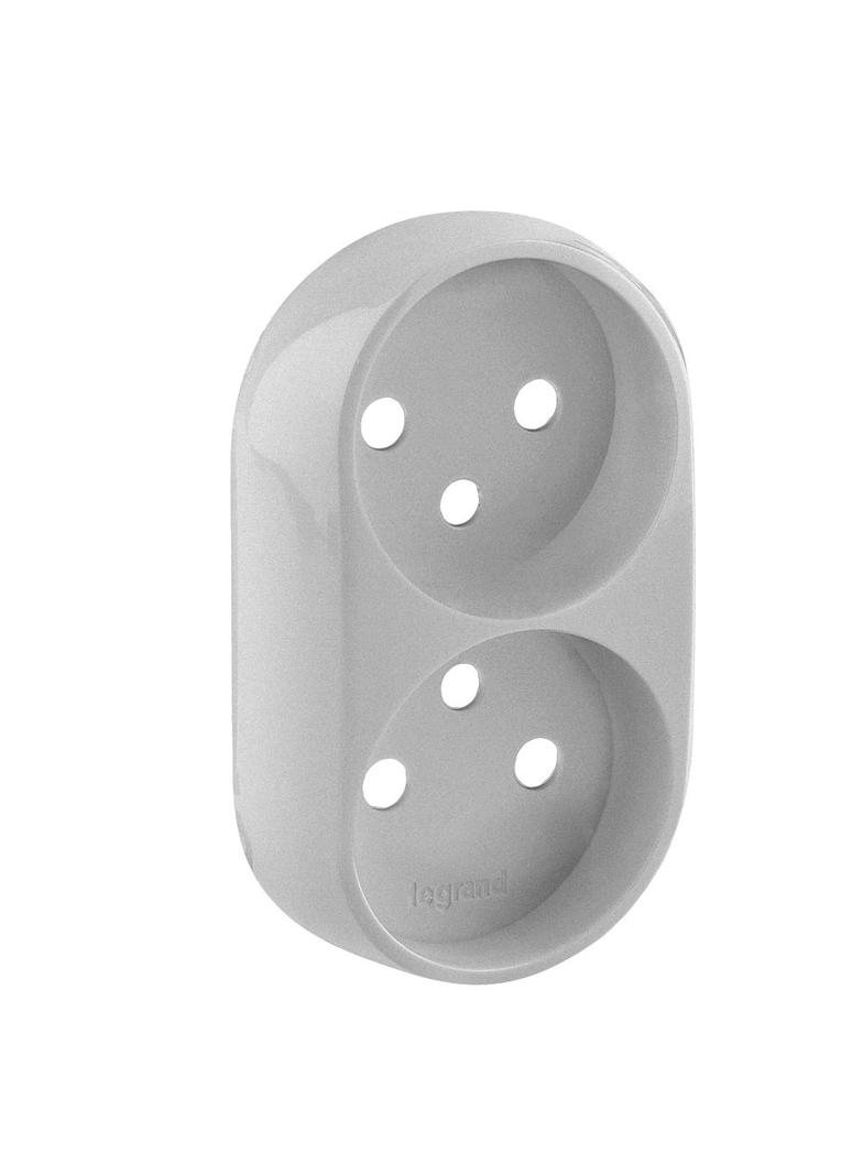 VALENA ALLURE - PLAKIETKA ALUMINIUM GNIAZDA PODWÓJNEGO 2X2P+Z, Legrand