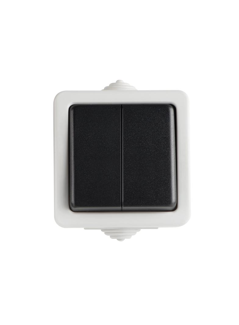 TEKNO Łącznik dwubiegunowy śrubowy 10AX 250V szary IP54 25352 KANLUX