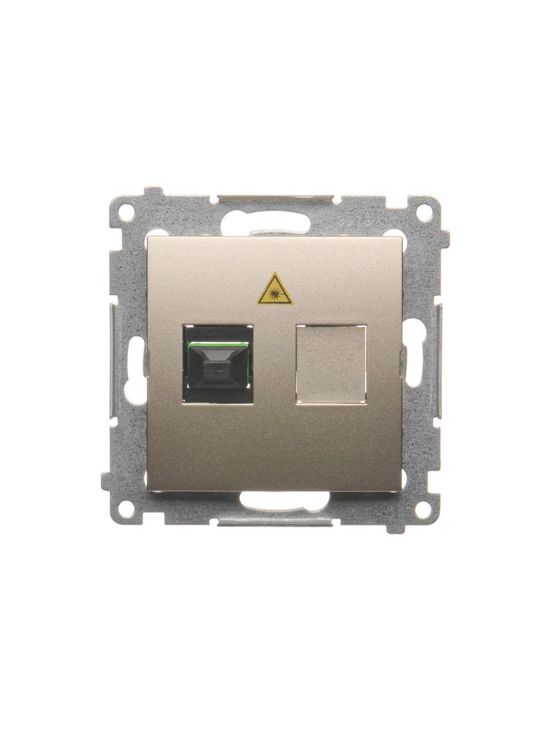 Simon 54 Gniazdo światłowodowe / optyczne pojedyncze SC/APC złoty mat