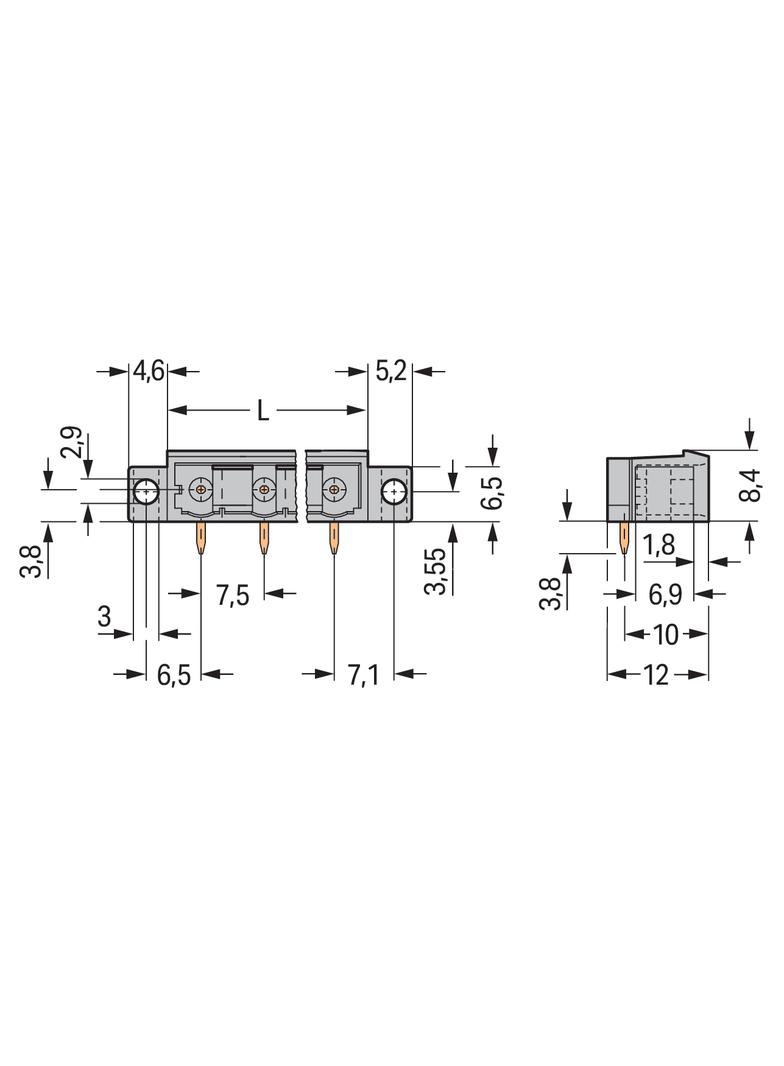 MCS-MIDI Classic wtyk 10-bieg. czarny raster 7,5 mm