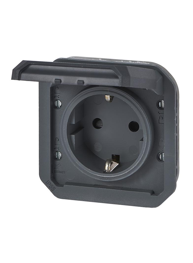 NOWE PLEXO - GN. SCHUKO 2P+Z ZACISKI ŚRUBOWE MECHANIZM 16A-250V ANTRACYT 069839L LEGRAND