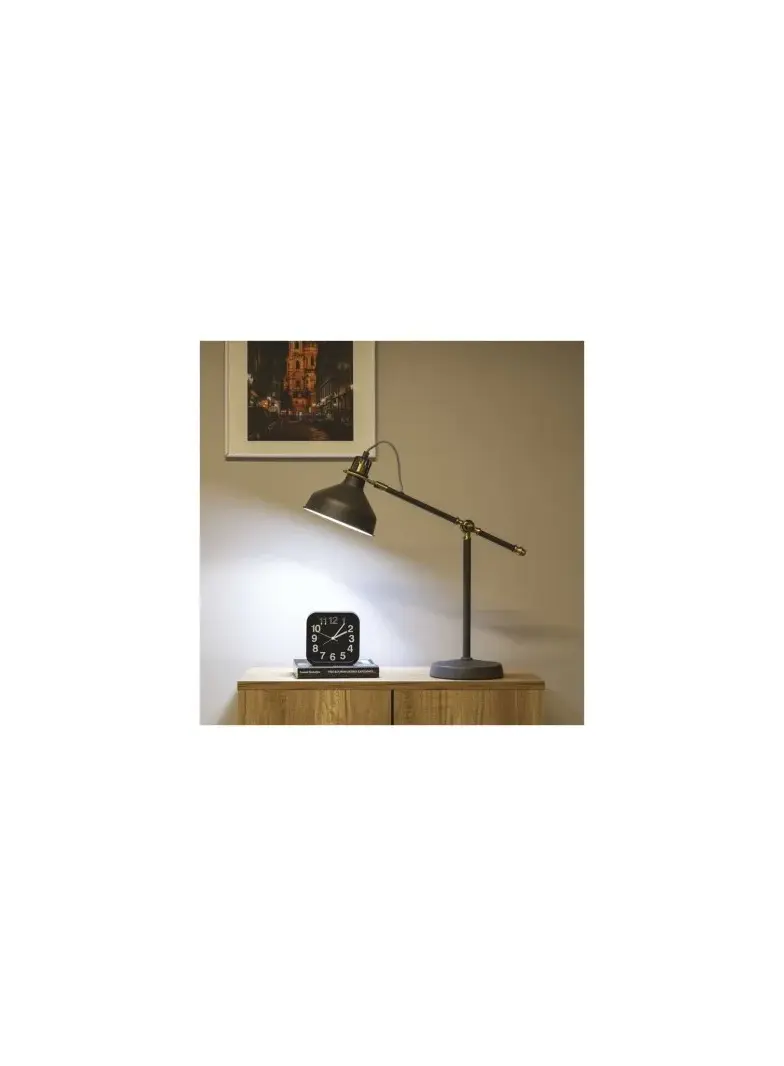 Lampa biurkowa E27 HARRY 56 cm ciemno szary