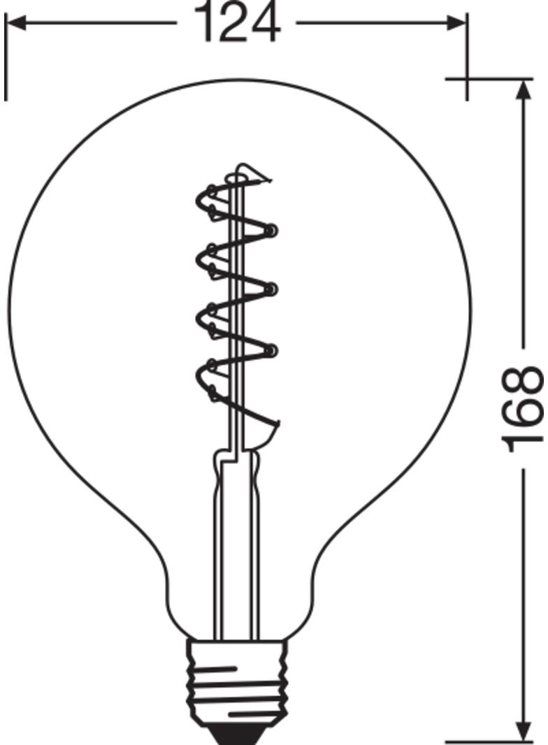 Lampa LED Vintage 1906 dim CL GLOBE125 Filament szkło przezroczyste GOLD 25 dim 4,5W 820 E27