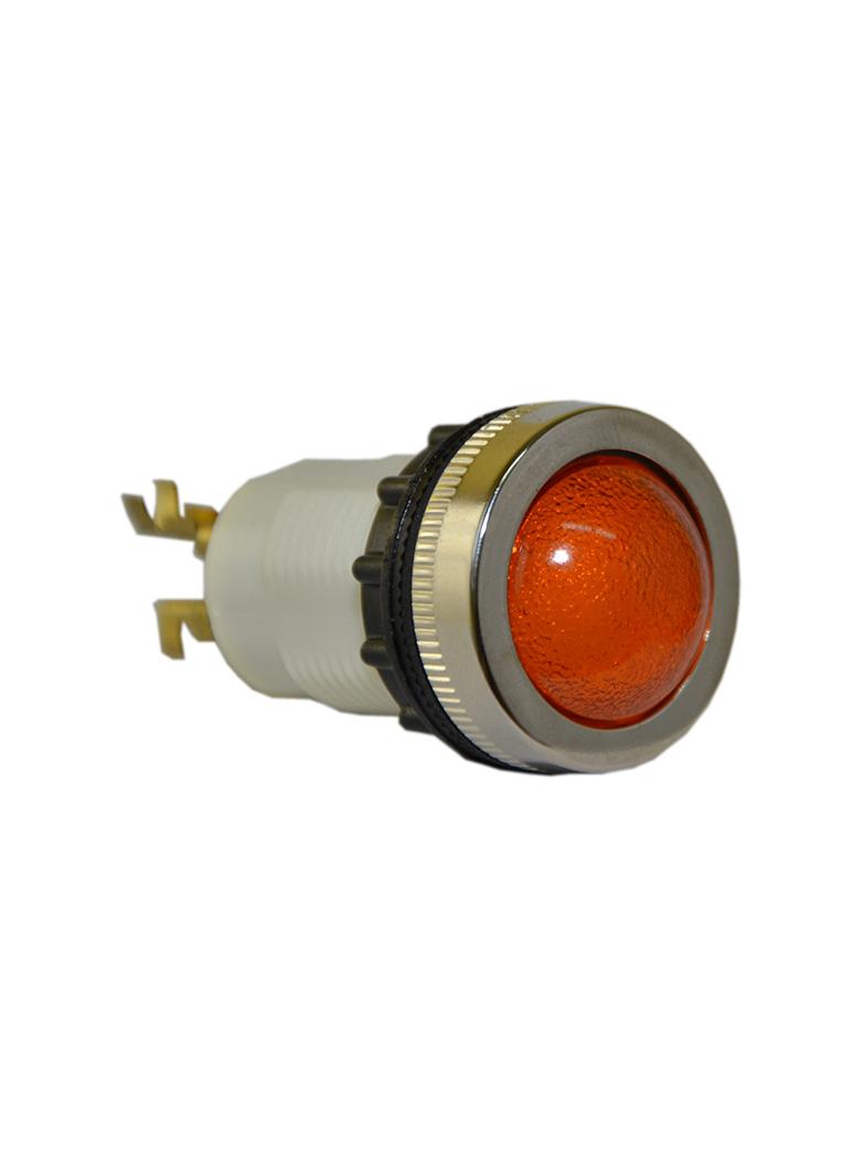 Lampka D22MS 24V-230V metalowa żółta