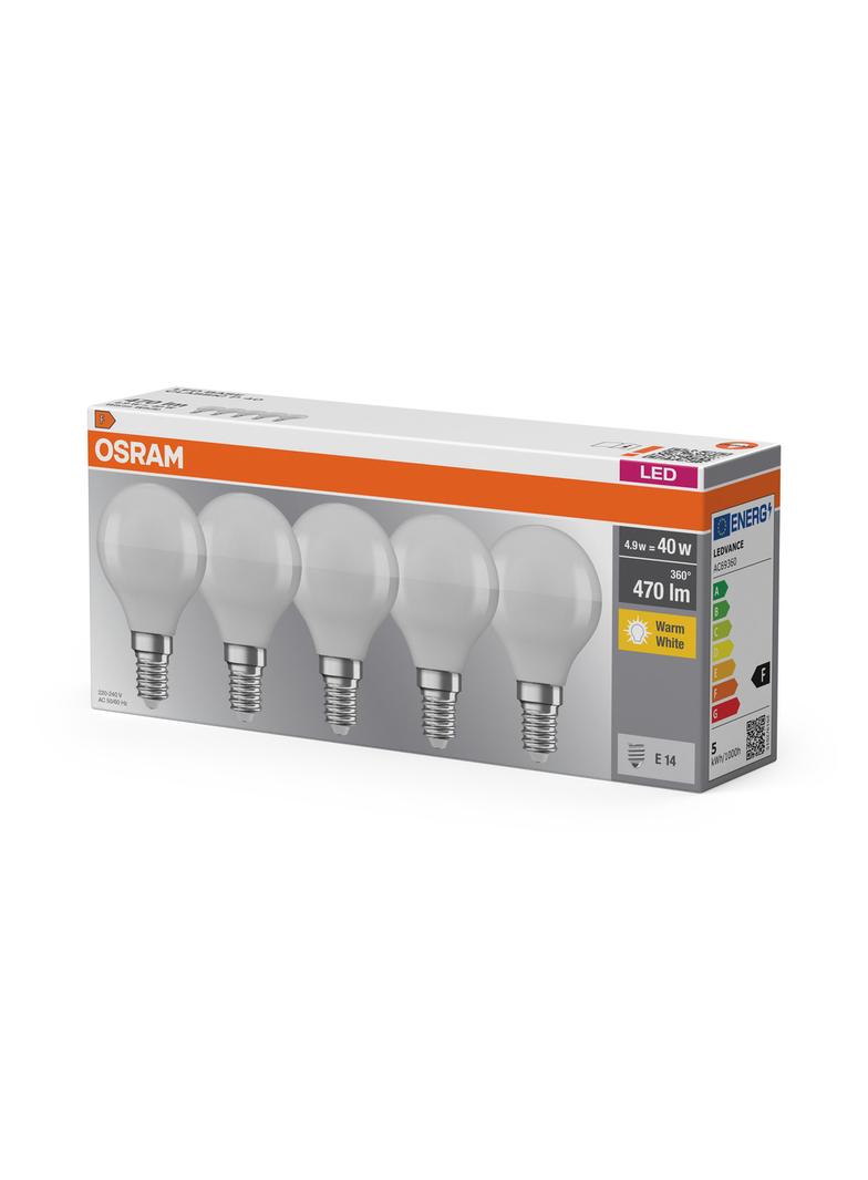 Lampa LED BASE Classic P40 4,9W/827 230V plastik E14 FS5 OSRAM