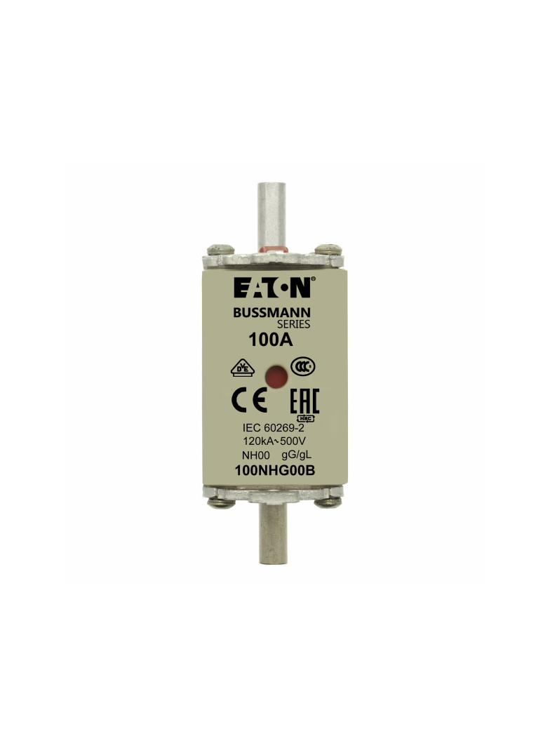 FUSE NH NH00 gG 100A 500V D.I. Wkładka NH00 100A 500V GL/GG podwójny wskaźnik 100NHG00B EATON