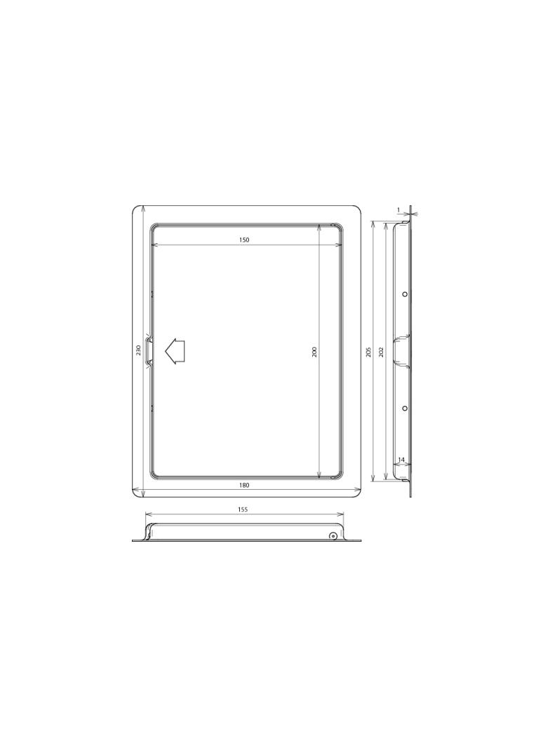 Drzwi do zacisku probierczego 230x180 mm, St/tZn