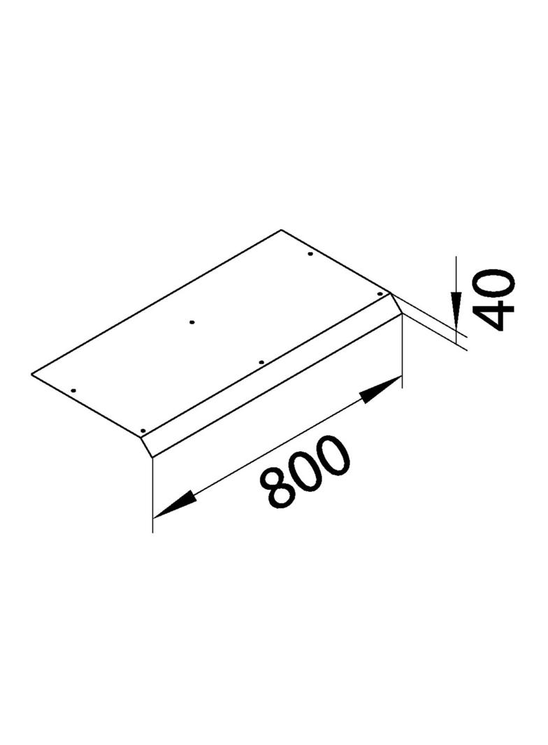 tehalit.AK Pokrywa kanału napodł przedł 1-str skos dł. 800mm 200x40mm stal AKB82000401V HAGER