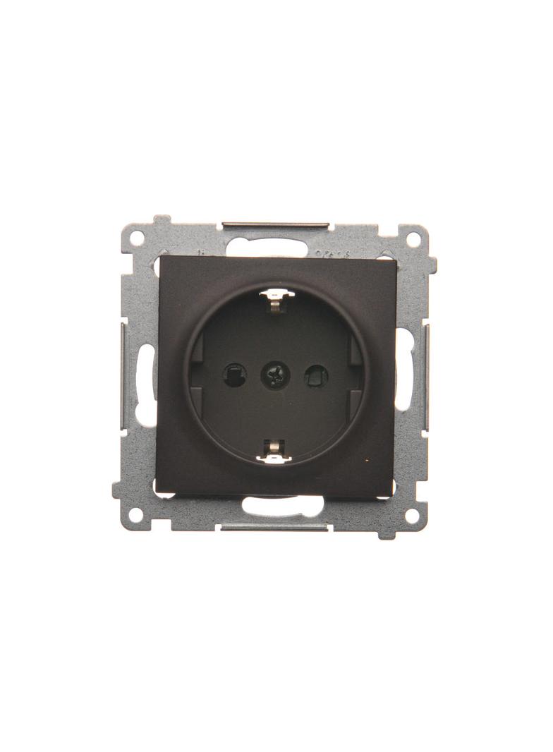 Simon 54 Gniazdo Schuko z przesłonami 16A szybkozłączka brąz mat