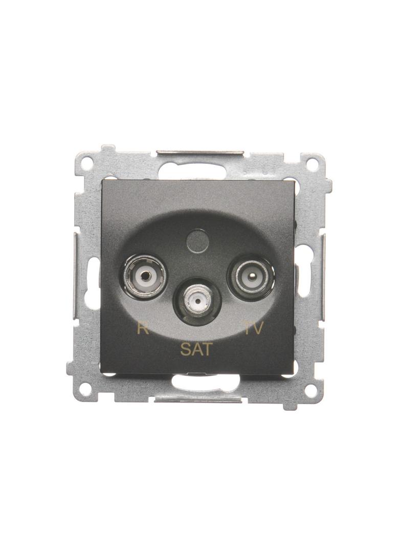 Simon 54 Gniazdo antenowe R-TV-SAT przelotowe antracyt