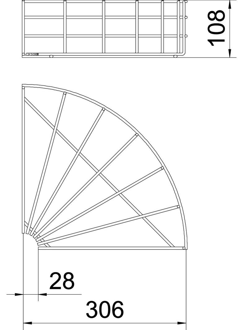 GRB 90 130 G, Kolanko korytka siatkowego 90°