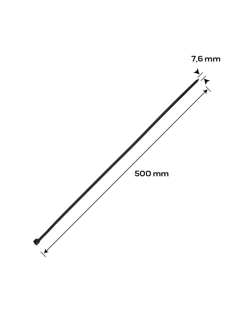 Opaski zaciskowe EXTREME 7.6 × 500 mm, czarne, 50 szt.