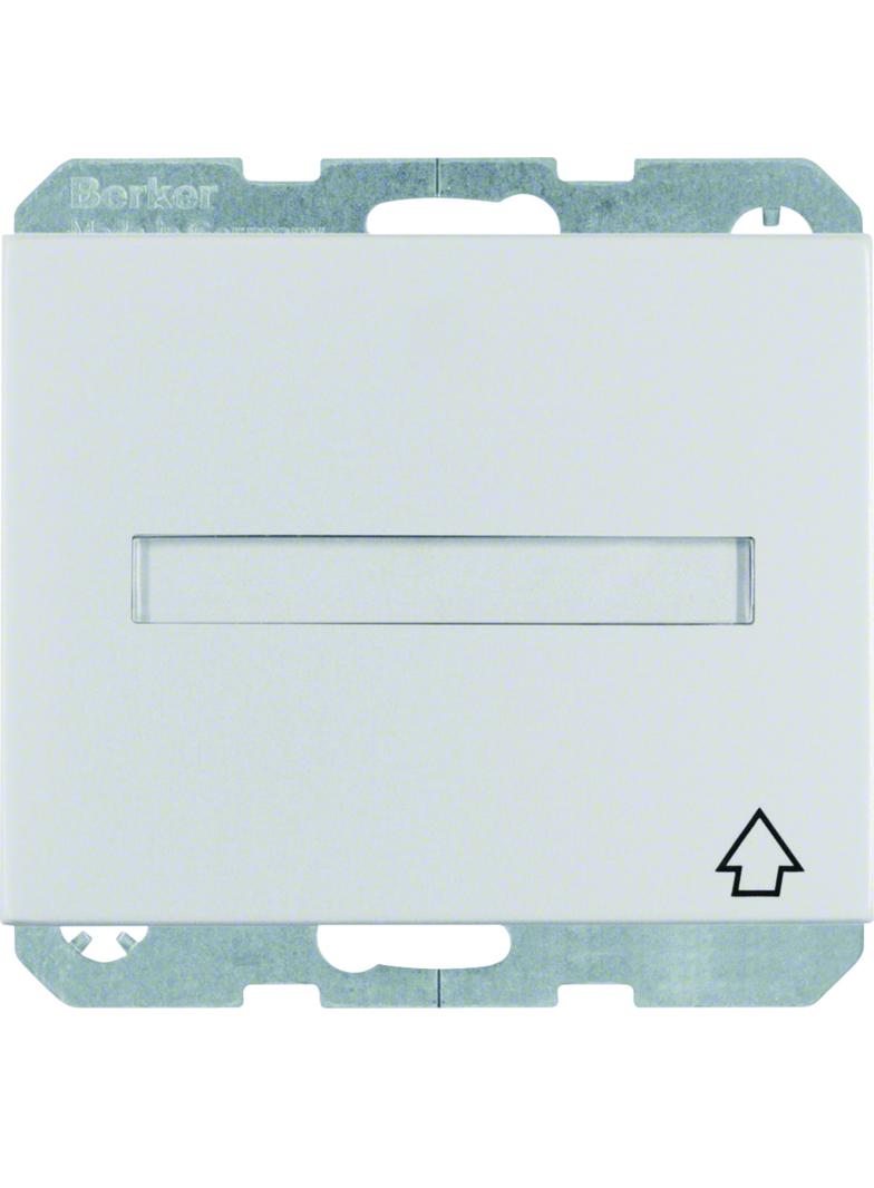 BERKER K.5 Gniazdo SCHUKO z samozamykającą się pokrywą i pole opisowe aluminium 47527203 HAGER