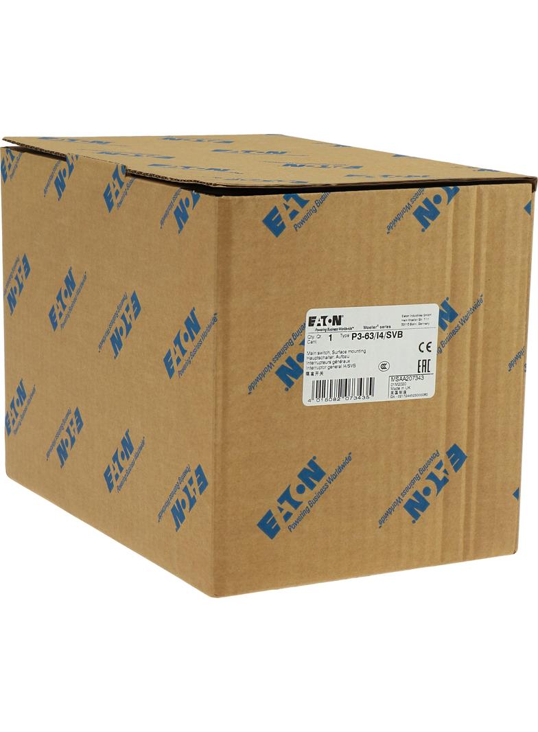 Łącznik krzywkowy 0-1 3P 63A w obudowie IP65 P3-63/I4/SVB 207343 EATON