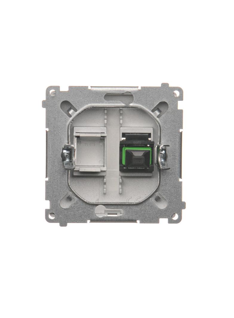 Simon Basic Gniazdo światłowodowe / optyczne pojedyncze SC/APC srebrny mat