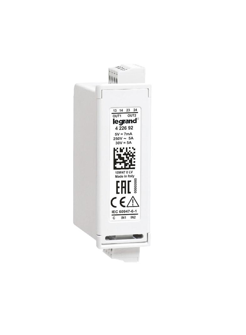 MODUŁ 2 WEJŚĆ CYFROWYCH I 2 WYJŚĆ PRZEKAŹNIK. 5A 250V AC, Legrand