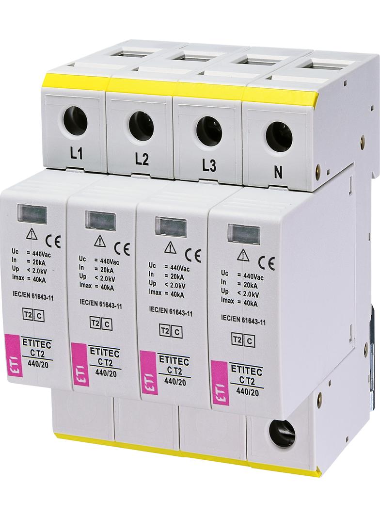 Ogranicznik przepięć T2 (C) TEC C T2 440/20 4+0 002440407 ETI