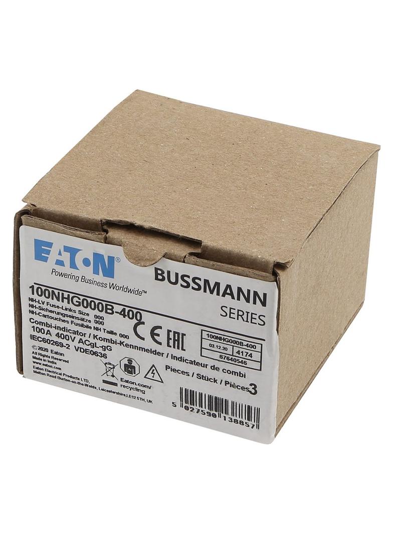 NH FUSE 100A 400V GG/GL SIZE 000 Wkładka NH000 100A 400V GL/GG podwójny wskaźnik 100NHG000B-400 EATO
