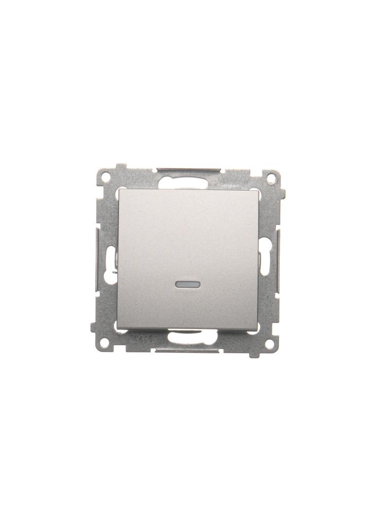 Simon 54 Łącznik krzyżowy z podświetleniem LED bez piktogramu 10A 250V szybkozłączka srebrny mat DW7L.01/X/43 KONTAKT