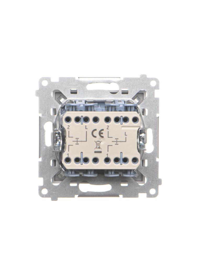 Simon 55 Przycisk zwierny poczwórny 10 AXm szybkozłączka Jasnoszary mat