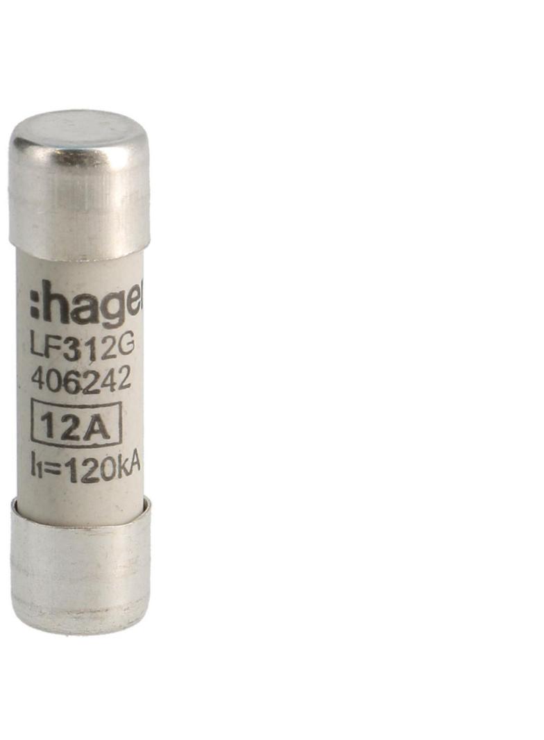 Wkładka bezpiecznikowa cylindryczna CH-10 10x38mm gG 12A 500VAC LF312G HAGER