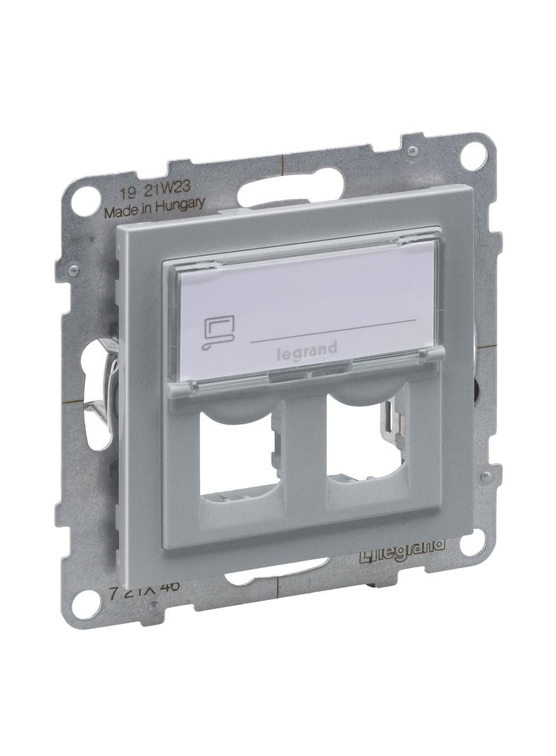 Suno Adapter Systimax Podwójny Aluminium 721346 LEGRAND