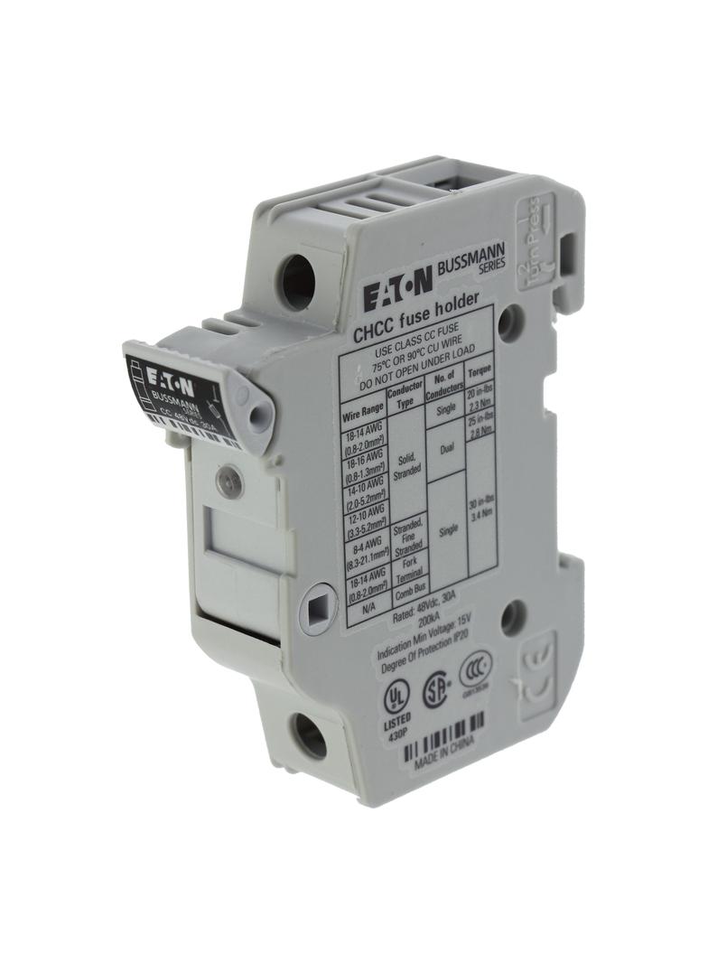 1P 30A 48Vdc10X38 Class CC fuse with LED Podstawa bezpiecznikowa,CHCC 48VDC 30A S1P 48U CHCC1DI-48U