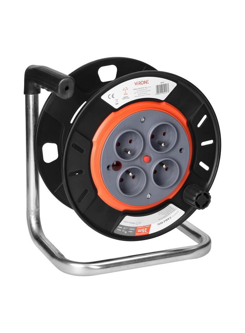 Zwijak bębnowy IP20 4x2P+Z 16A 230V, H05RR-F 3x1,5mm2, 25m