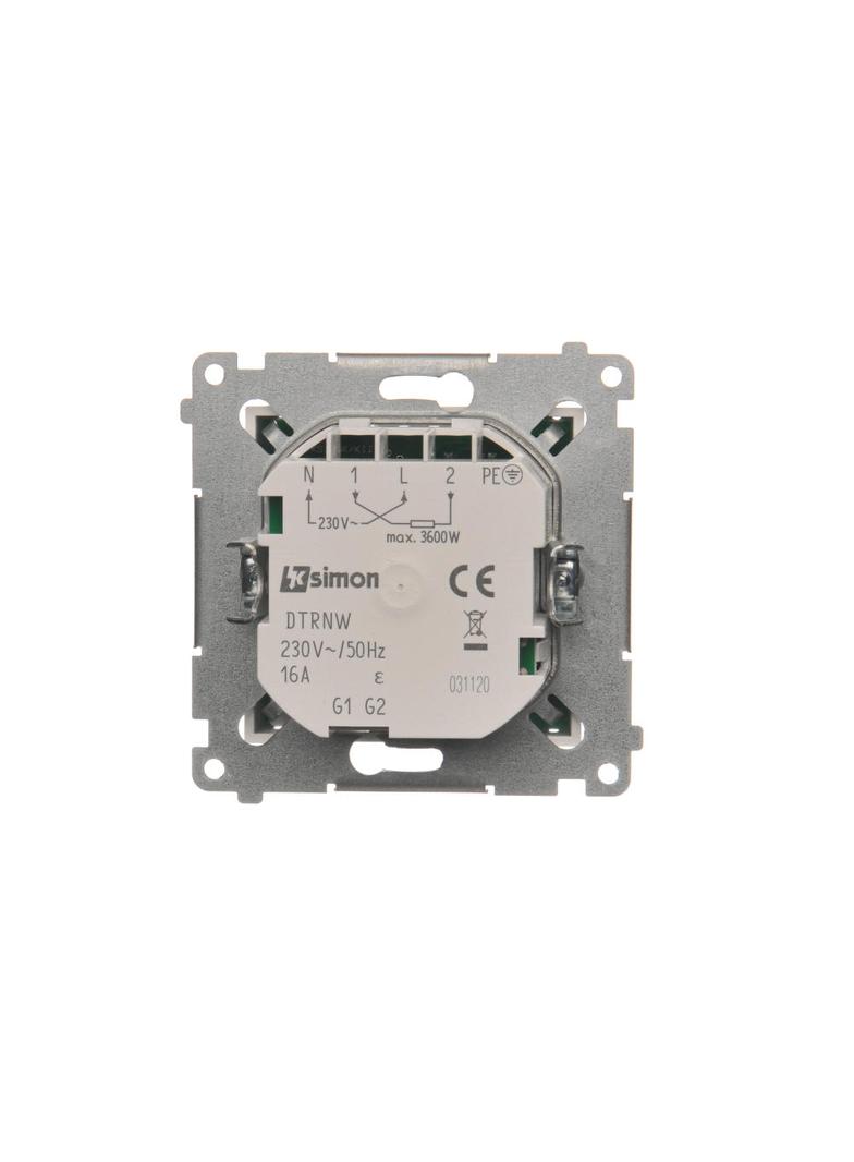 Simon 54 Regulator temperatury z wyświetlaczem z czujnikiem wewnętrznym 16(2) A 230V biały DTRNW.01/11 KONTAKT