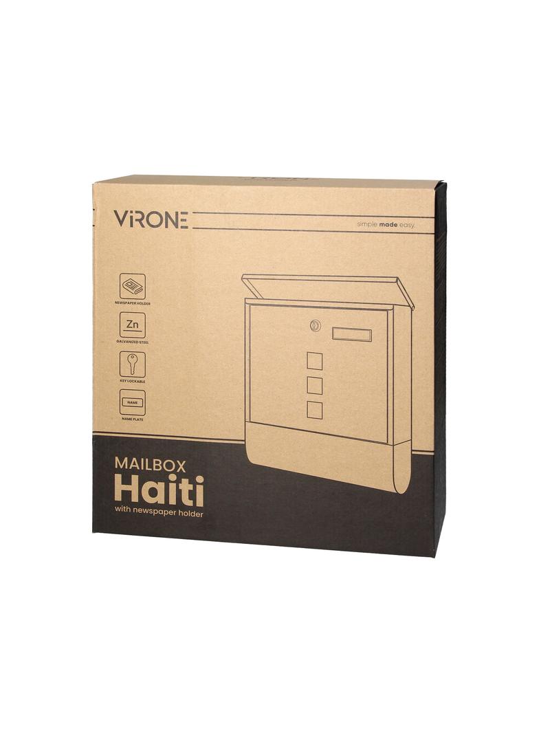 Skrzynka na listy HAITI z galwanizowanej stali z gazetnikiem i okienkami i wizytownikiem kolor czar