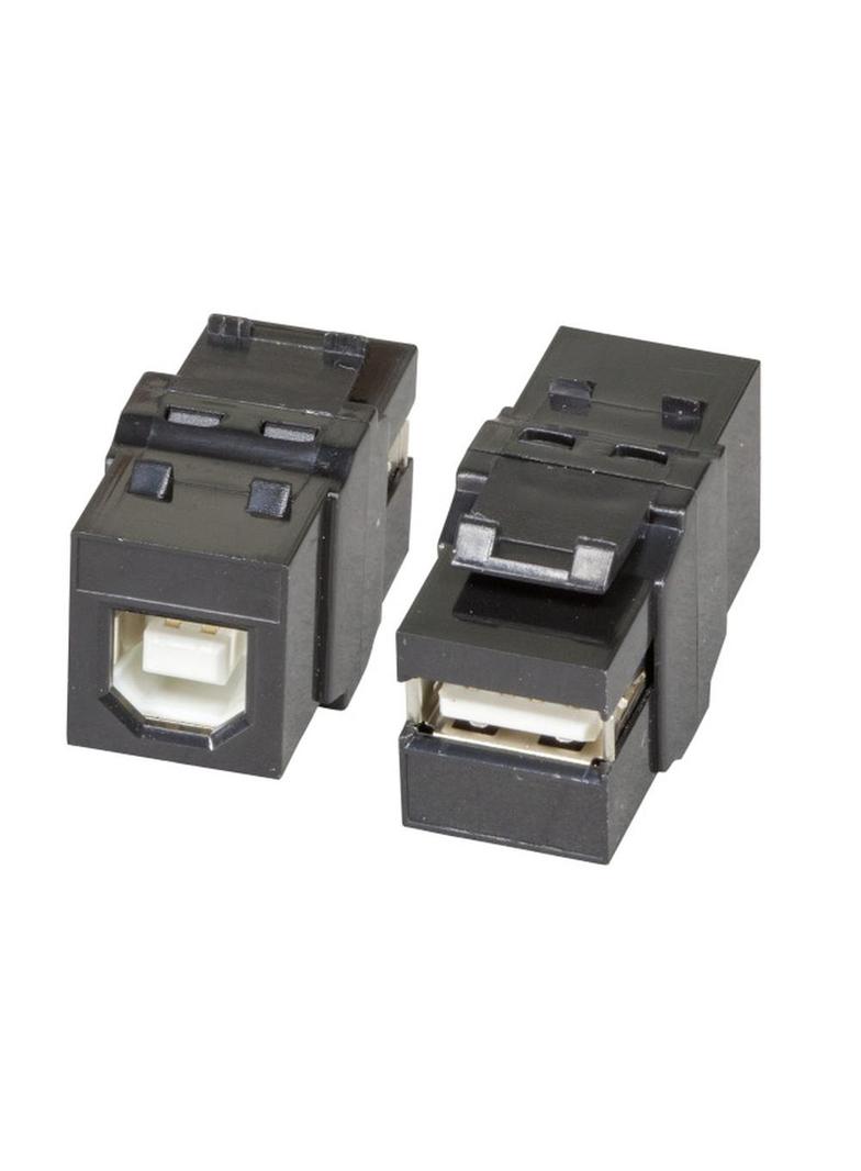 Adapter Keystone Snap-In USB 2.0 typ A-B czarny