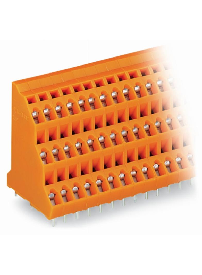 3-piętrowa listwa do pł. drukowanych 2-bieg. pomarańczowa raster 5,08 mm