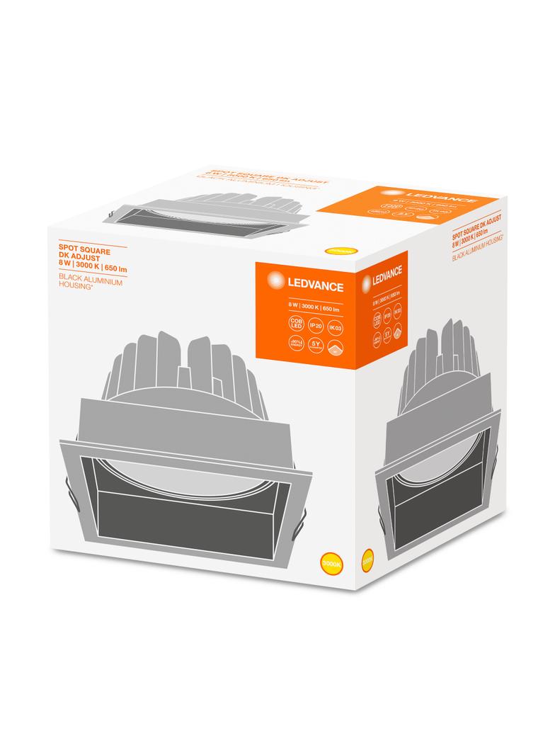 SP SQUARE DK ADJ 8W 3000K FL BK LEDV LEDVANCE