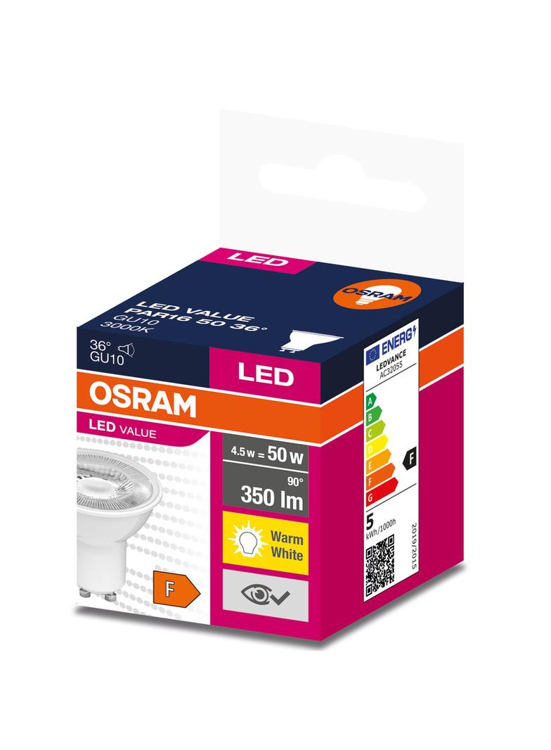 Lampa LED VALUE non-dim PAR16 50 36° 4,5W 830 230V GU10