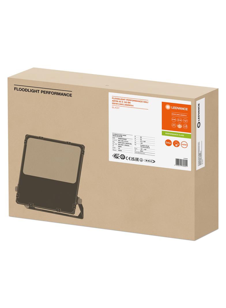 Naświetlacz FLOOD LED PERFORMANCE DALI 200W 4000K ASYM 45X140 black