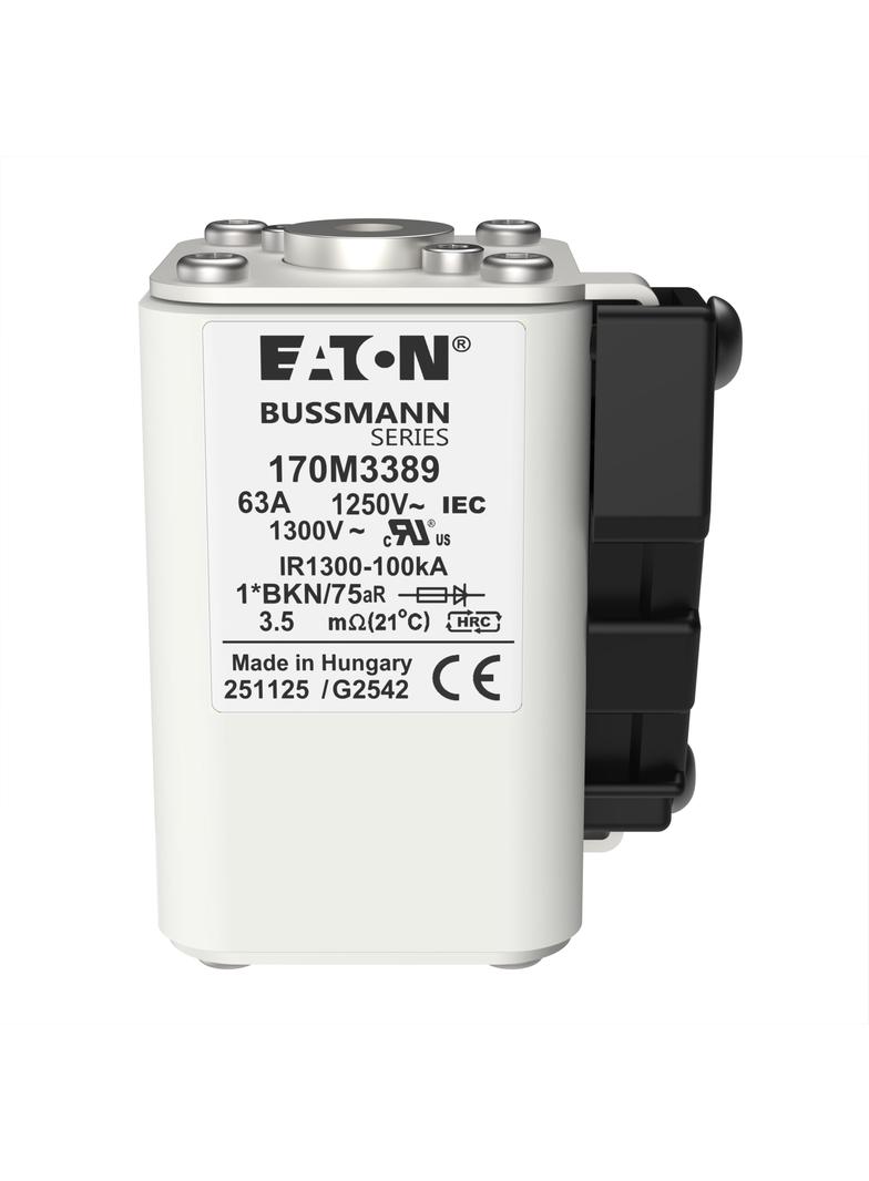FUSE 63A 1250V 1*BKN/75 AR CU Wkładka szybka 63A AC 1250V rozmiar 1 45x59x75 mm aR, 170M3389 EATON