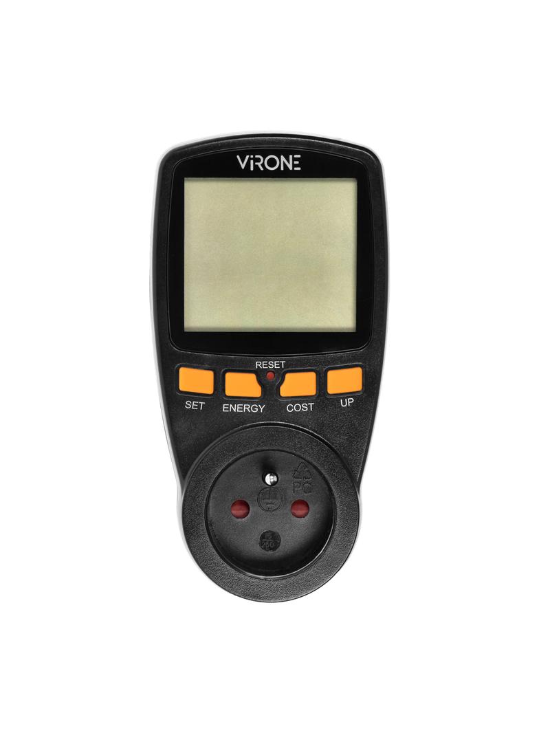 Jednotaryfowy watomierz kalkulator energii z wyświetlaczem LCD jedna taryfa wbudowany akumulator EM-