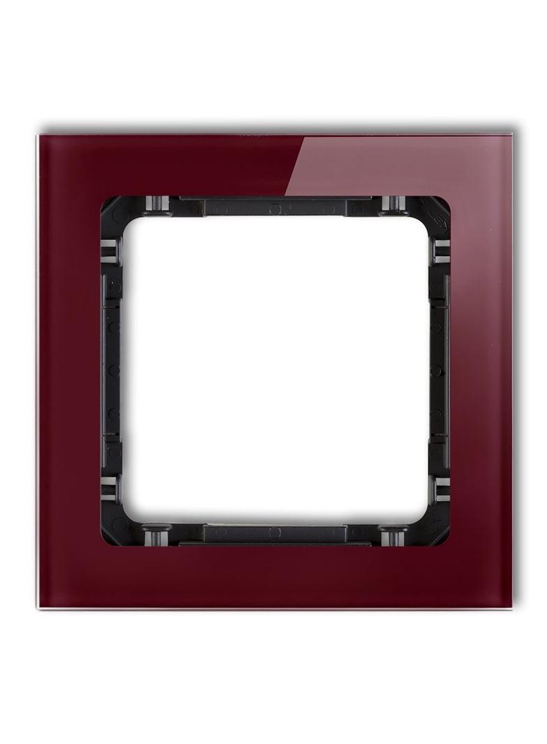 DECO Ramka uniwersalna pojedyncza - efekt szkła (ramka: bordowa; spód: czarny)