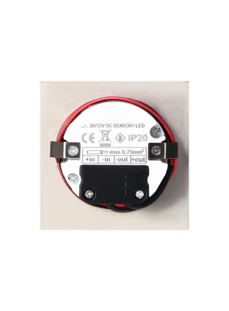 DRACO LED NEW 1,5W oprawa schodowa podtynkowa 12VDC 30lm 4000K satyna czujnik ruchu i zmierzch AD-OS